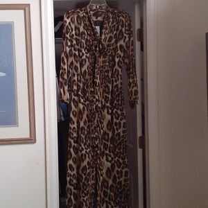 Maxi Long Sleeve Animal Print Dress